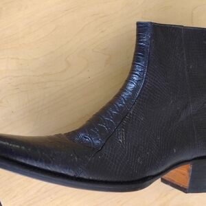 Black Leather Men's Ankle Boots